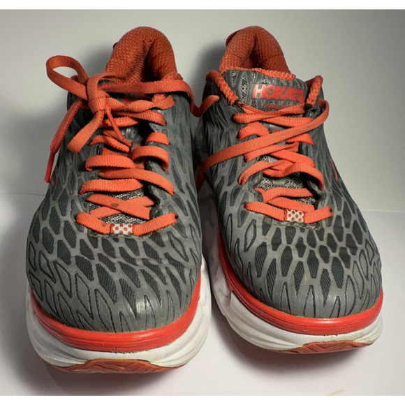 Hoka One One Vanquish 2 Women’s 7 Gray Red Running Shoes Max Cushion Neutral - Picture 4 of 8